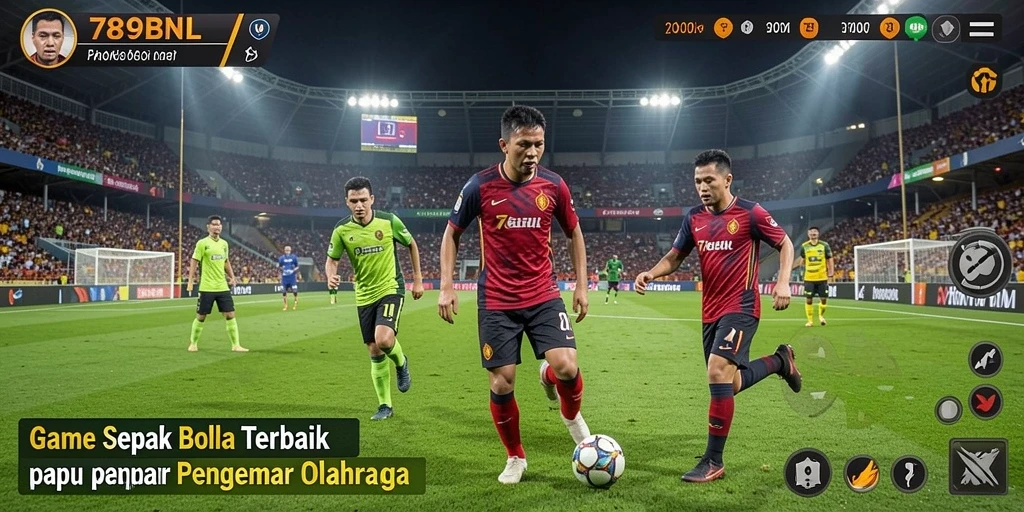 Screenshot gameplay 789BNL dengan aksi seru di lapangan sepak bola.