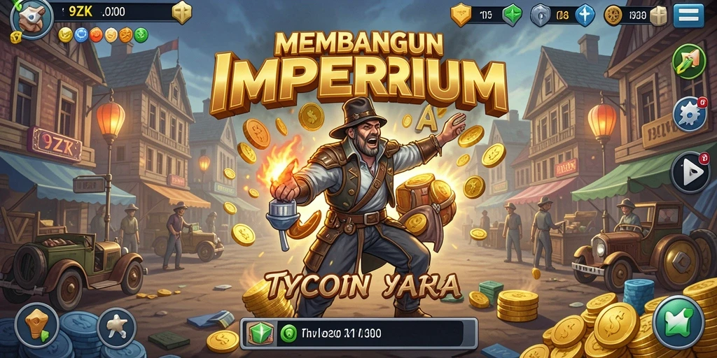 Screenshot 9ZK menampilkan gameplay Tycoon yang menarik.
