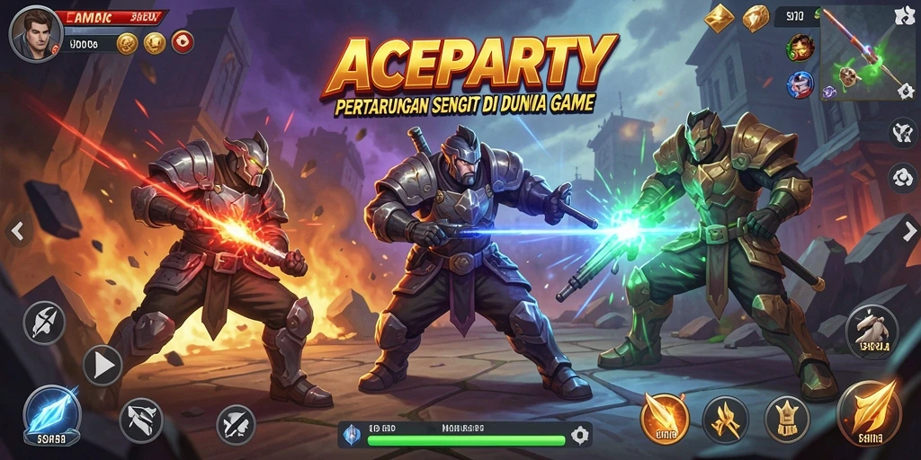 Tangkapan layar <strong>ACEPARTY</strong> menampilkan pertarungan seru dengan karakter yang beraksi.