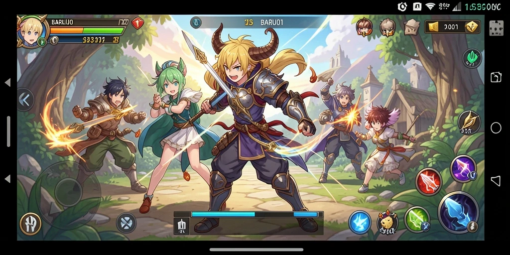 Screenshot utama BARU01 menampilkan aksi seru dalam dunia Anime.