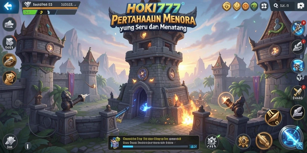 Tampilan gameplay HOKI777 yang menegangkan di Tower Defense.