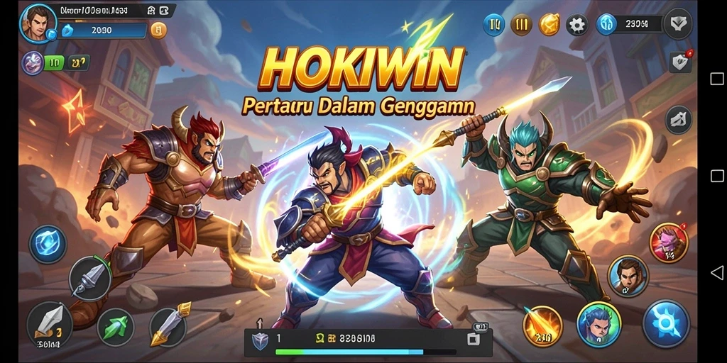 Screenshot gameplay menampilkan pertarungan seru di HOKIWIN.