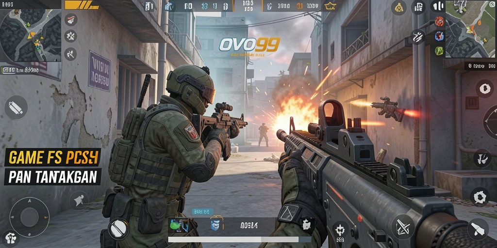 Tampilan aksi cepat dalam gameplay OVO99 yang seru dan menegangkan.