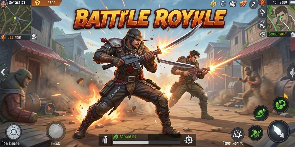 Tampilan gameplay Battle Royale yang mendebarkan di SATSET138.