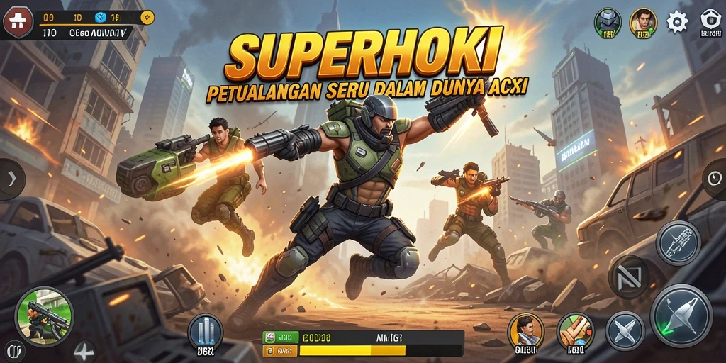 Menampilkan aksi seru dalam gameplay SUPERHOKI yang mengasyikkan.