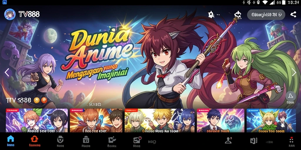 Tampilan gameplay menarik dari aplikasi TV888 yang penuh warna.